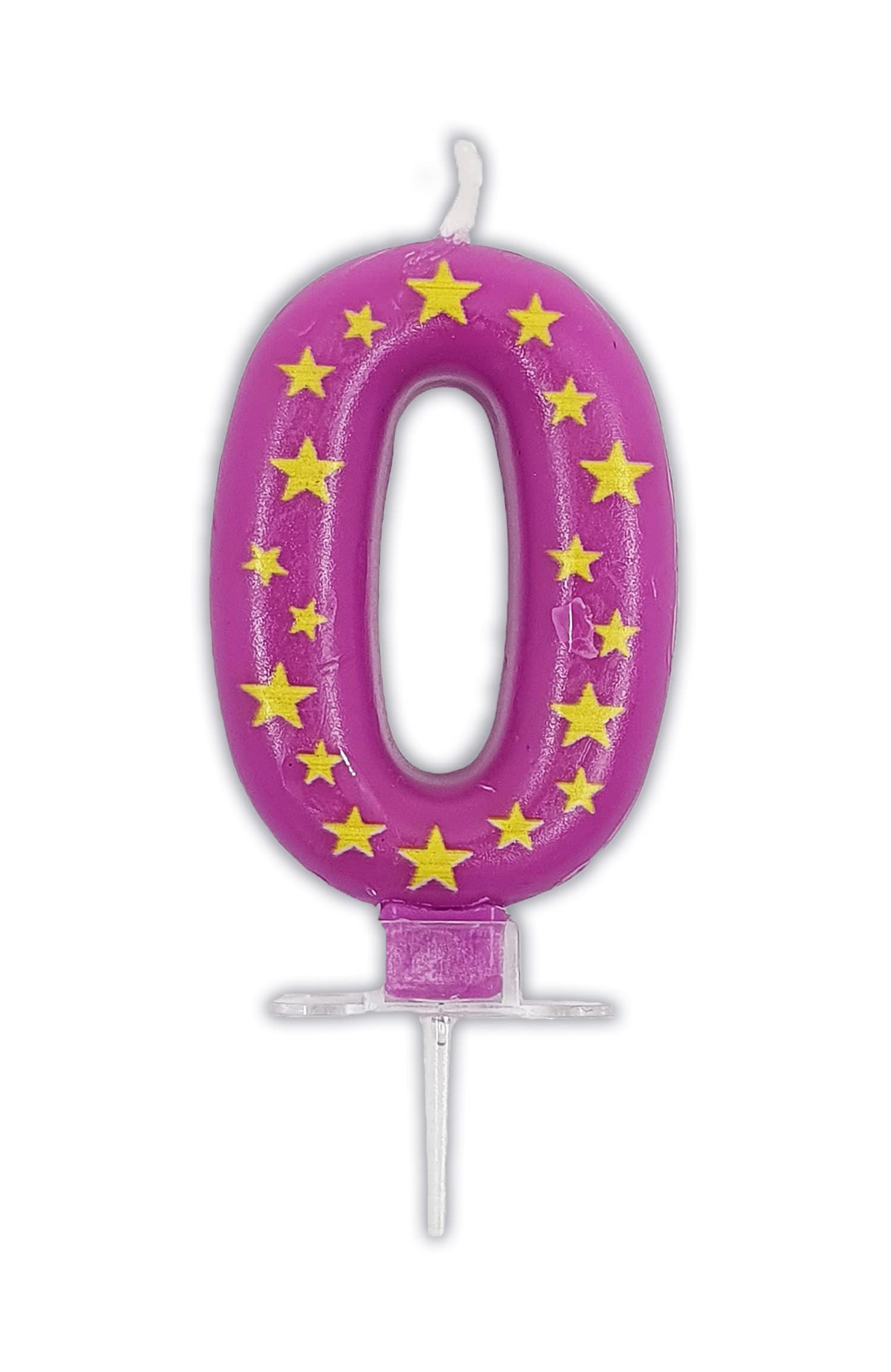 Procos Birthday Candle Number 0 Colour Purple
