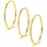 KAZITSAN 1mm 3pc Women Men Stainless Steel Rings fashion Plain Band Knuckle Stacking Midi Rings Silver/Rose Gold Wedding Band Comfort Fit