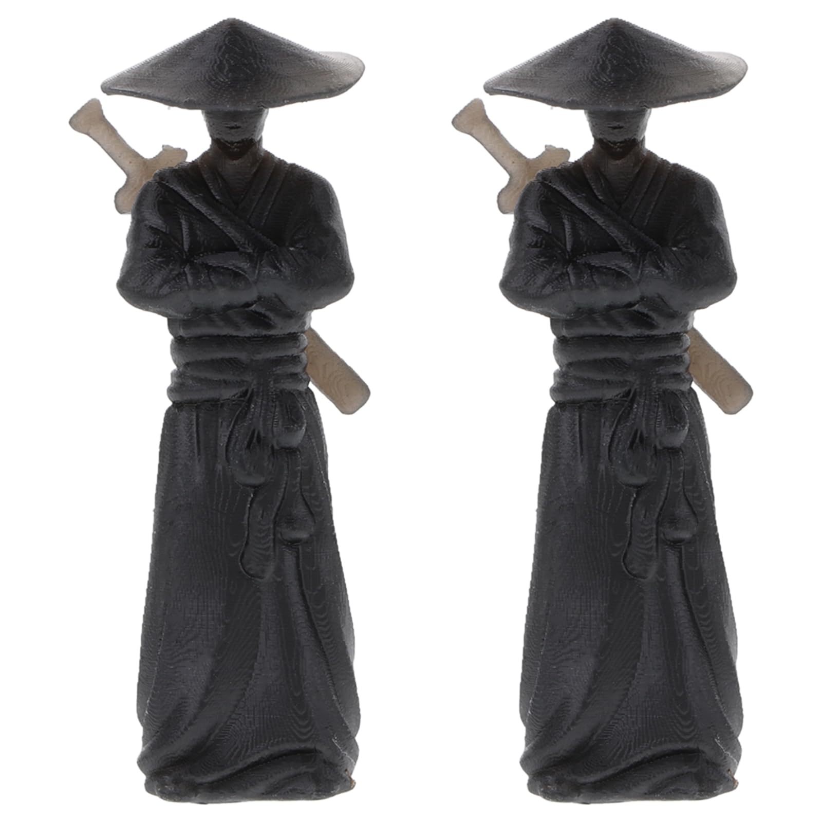 POPETPOP Miniature Fairy Garden Decoration: 2pcs Japanese Bonsai Figurines Miniature Ninja Figurines - Resin Japanese Fairy Garden Statue Accessories Mini Action Figures for Patio Decoration