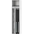 hansgrohe XtraStoris Rock Recessed Toilet Brush Holder with Toilet Paper Holder & Tileable Door in Matte White, 56062700