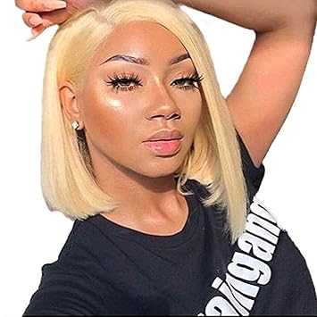 Amazon Com Tuneful 613 Blonde Bob Wig Human Hair Brazilian