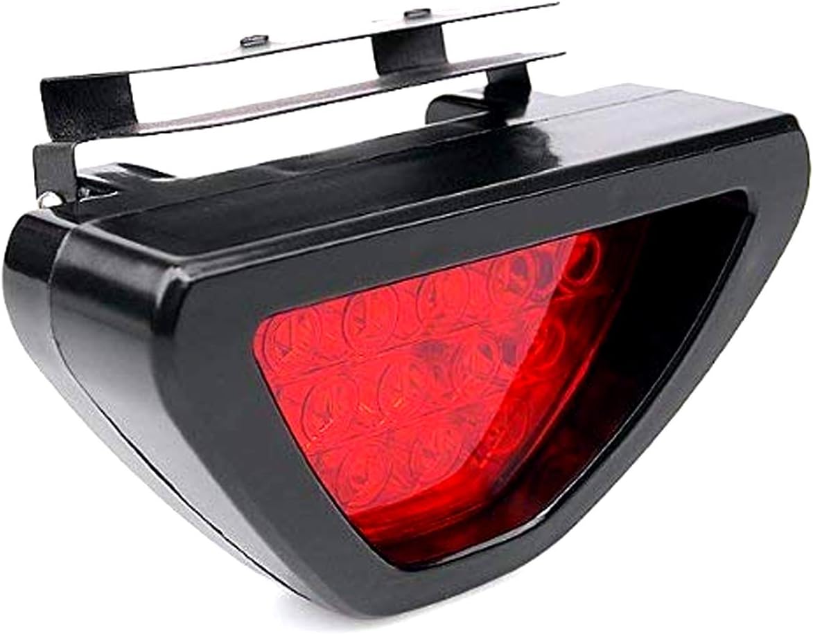 Thump TH12BL1 12 LED Car Blinking Brake Light Triangle F1 Style Rear Tail Brake Light 12V Bulb Flashing Light Universal Fit for All Cars (Red)
