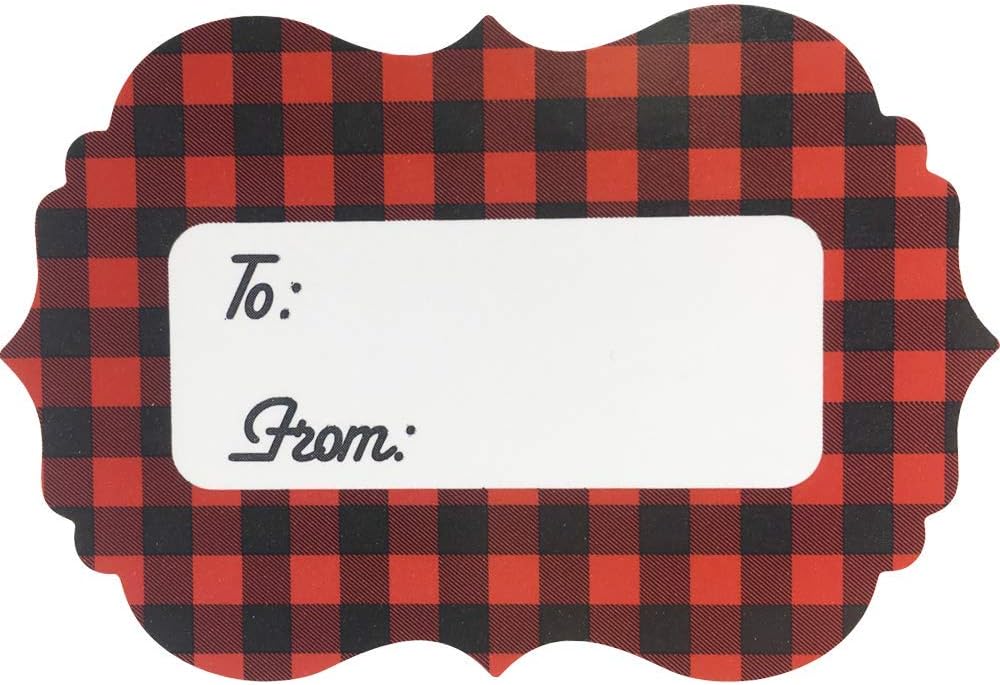 Download Amazon Com Red Buffalo Plaid Gift Tags Holiday Present Stickers 2 X 3 Inch 100 Total Labels Health Personal Care