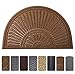 Mibao Half Round Entrance Door Mat, 24 x 36 inch Winter Durable Large Heavy Duty Front Outdoor Rug, Non-Slip Welcome Doormat for Entry, Patio