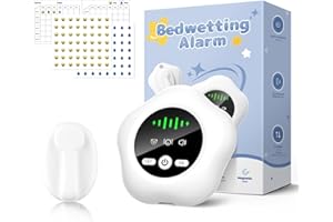AIECCEGILS 2025 New Wireless Bedwetting Alarm for Boys and Girls, Compact & Comfortable Wireless Sensor, USB-C Rechargeable Bed Wetting Alarm with 3 Working Modes, White