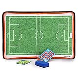 Hipiwe Football /Soccer Coach Board with Zipper - Perfect Leather Soccer Tactics Board for Coaches, Players