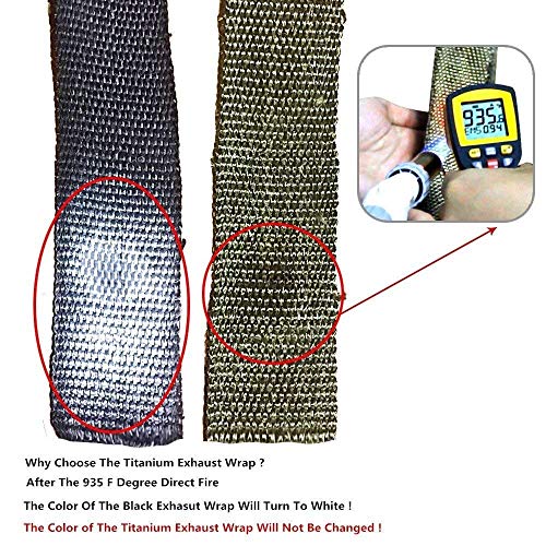 LEDAUT Turbo Blanket T3 Lava cover for Turbocharger and 2" x 50' Titanium Exhaust Heat Wrap Roll for Motorcycle Fiberglass Tape with Stainless Ties and Thermal Heat Shield Cover with Fastener Springs