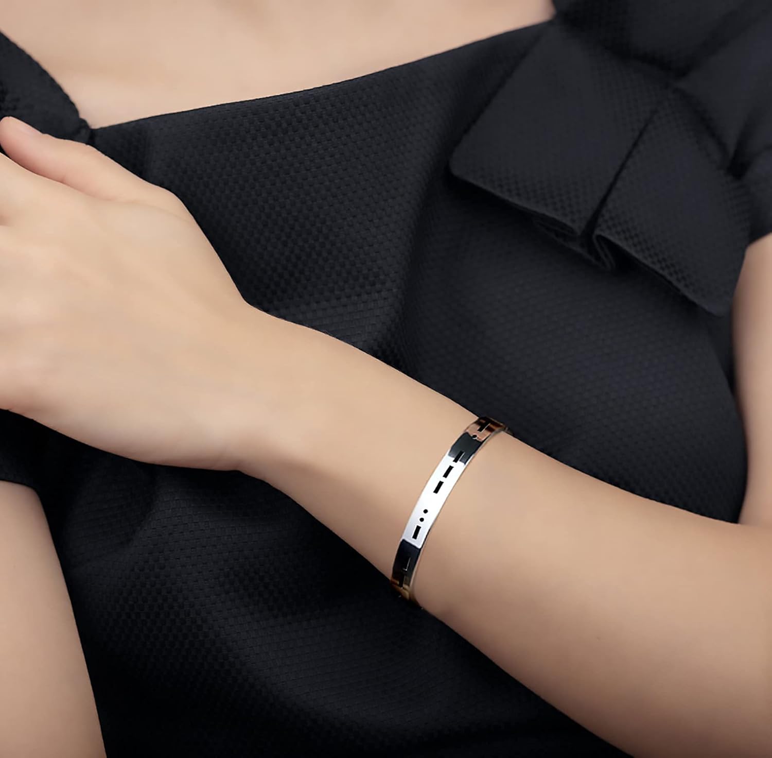 Lcherry Inspirational Never Give Up Morse Code Cuff Bangle Bracelet Hidden Message Jewelry for Men Women: Jewelry