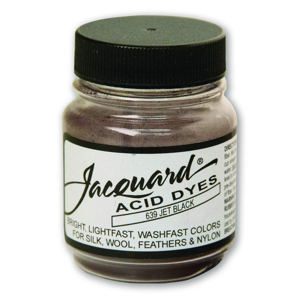 Jacquard Acid Dye for Wool, Silk and Other Protein Fibers, 1/2 Ounce Jar, Concentrated Powder, Jet Black 639