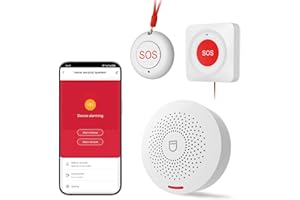 Hapippofa Caregiver Pager Elderly Alert Call Button Life Alert Systems for Seniors no Monthly Fee for Elderly/Patient/Disabled at Home/Hospital/Clinic
