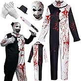 Zezuxy Clown Costume Movie Clown Black White Jumpsuit For Halloween