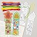 Fall Cross Stitch Bookmark Kits in 4 Assorted Designs Creative Craft Set for Children to Make Decorate and Use (Pack of 4)
