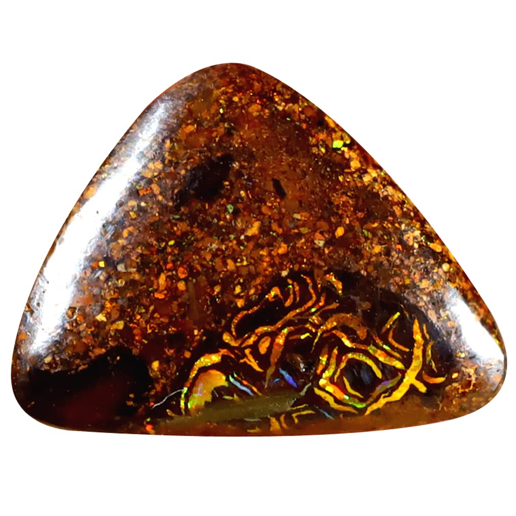 4.04 ct Fancy Cabochon Shape (14 x 11 mm) Multi Color Australian Koroit Boulder Opal Natural Loose Gemstone