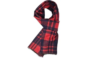 Prupoky Mens Winter Scarf Cashmere Feel Warm Scarves Long Plaid Tassel Scarf for Men