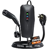 VDLPOWERVP Level 2 Tesla Charger 32Amp, 7KW Electric Vehicle Portable Charger with 20FT Cable, Home EV Charging Station for Tesla Models Y/X/3/S, 240V NEMA 14-50 Plug