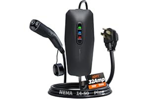 VDLPOWERVP Level 2 EV Charger for Tesla 32Amp, 7KW Electric Vehicle Portable Charger with 20FT Cable, Home EV Charging Station for Tesla Models Y/X/3/S, 240V NEMA 14-50 Plug