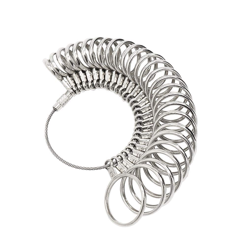 Ring Sizer Measuring Tool 31 Pcs Metal Ring Gauges Finger