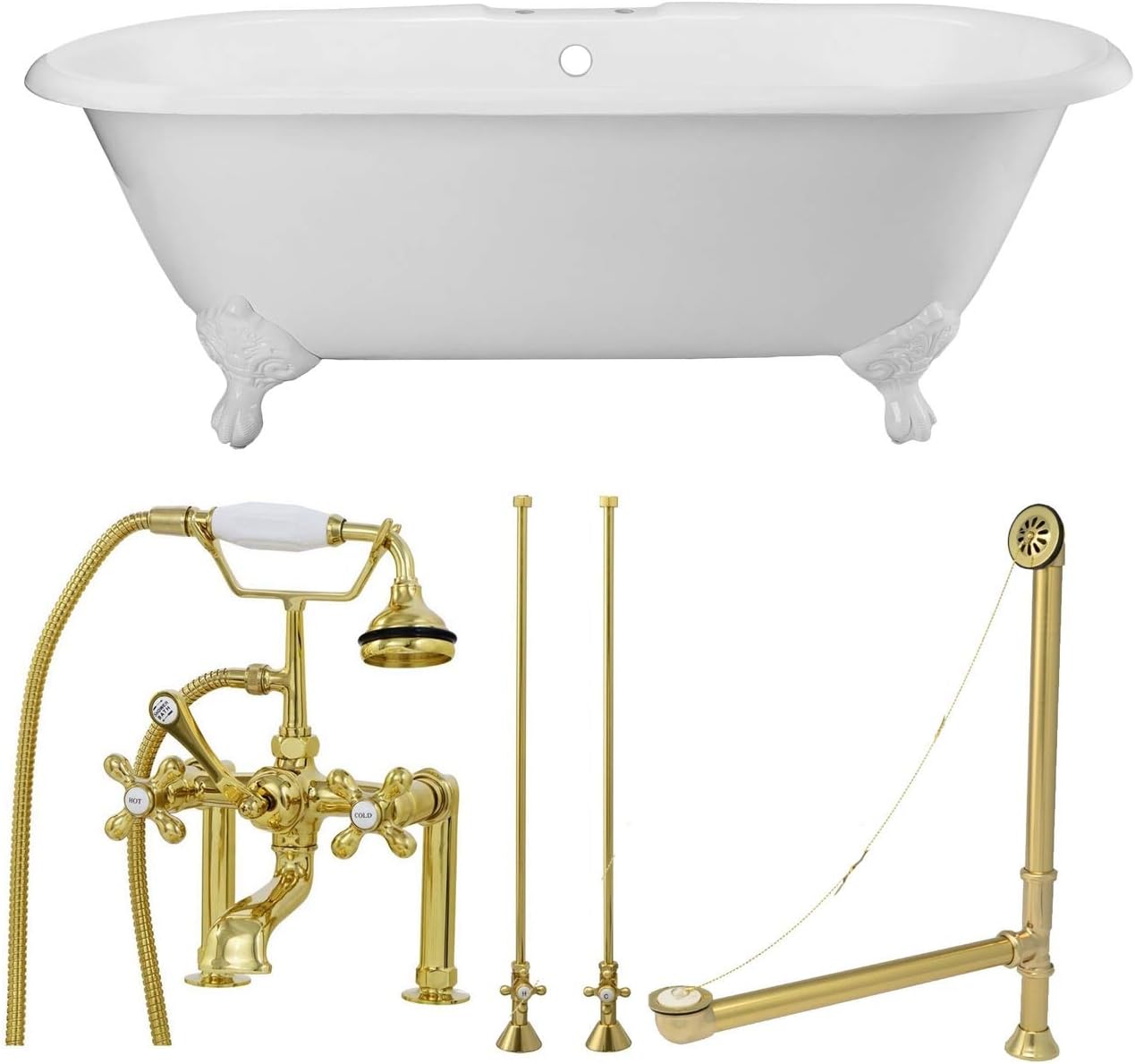 Randolph Morris Clawfoot Tub and Faucet TUBSET25WHPB Brass Fixtures