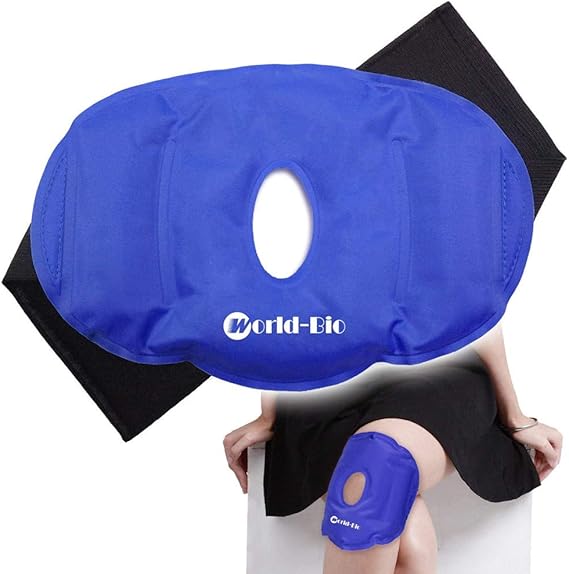 Ice Pack for Knee by WorldBio Reusable Hot Cold Gel Pack for Knee Replacement Surgery
