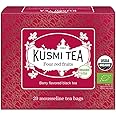 Kusmi Tea - Four Red Fruits - Organic Black Tea - Flavored with Strawberries, Raspberries, Redcurrants & Cherries - Smooth, Flavourful, Caffeinated Tea - 20 Tea Bags
