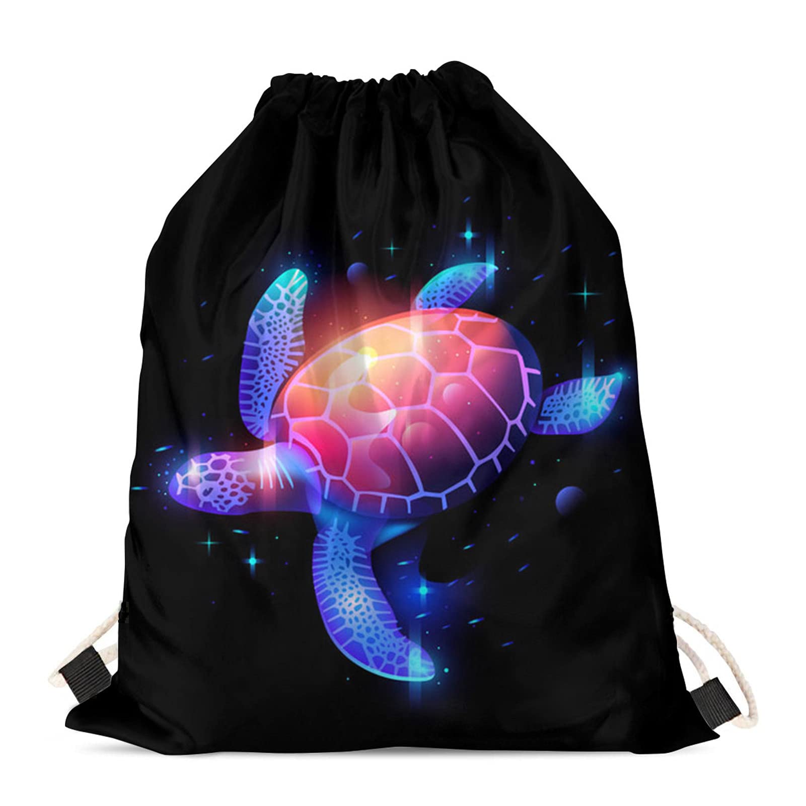 Showudesigns Girls Drawstring Bag Sea Turtle Swimming String Backpack Travel Organizer Drawstring Bag Run Gymsack for Soccer Tennis PE Bags — image 1