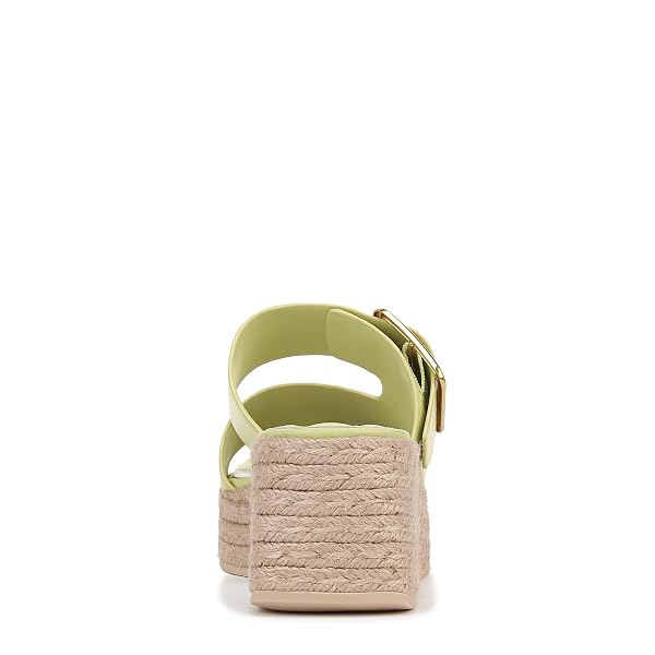 FRANCO SARTO WOMENS TAZIANA ESPADRILLE WEDGE SANDAL ALGAE GREEN LEATHER 9.5 M