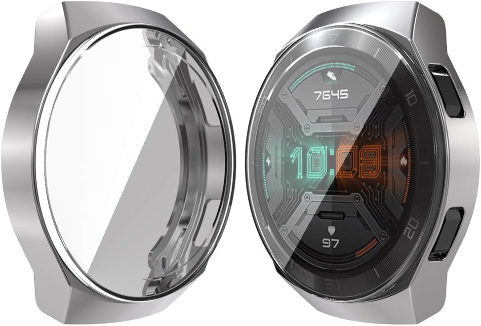 RLTech Case for Huawei Watch GT 2e, Ultra-Thin Silicone Bumper Protector Flexible Case Cover for Huawei Watch GT 2e, Silver