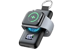 JAROCO Portable Charger for Apple Watch,1500mAh with LED Display iwatch Magnetic Wireless Charger Power Bank Travel Keychain Charger for Apple Watch Series 10/9/8/UItra/7/6/5/4/3/2/SE-Black