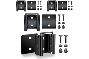 MorScan 4 Pack E-Track Connector with Square Plates, E Track Double Fitting Accessories, Bolt-on Steel Cargo Securement E Track Compatible Accessory, Etrack Rail Adapter for Trucks, Enclosed Trailers