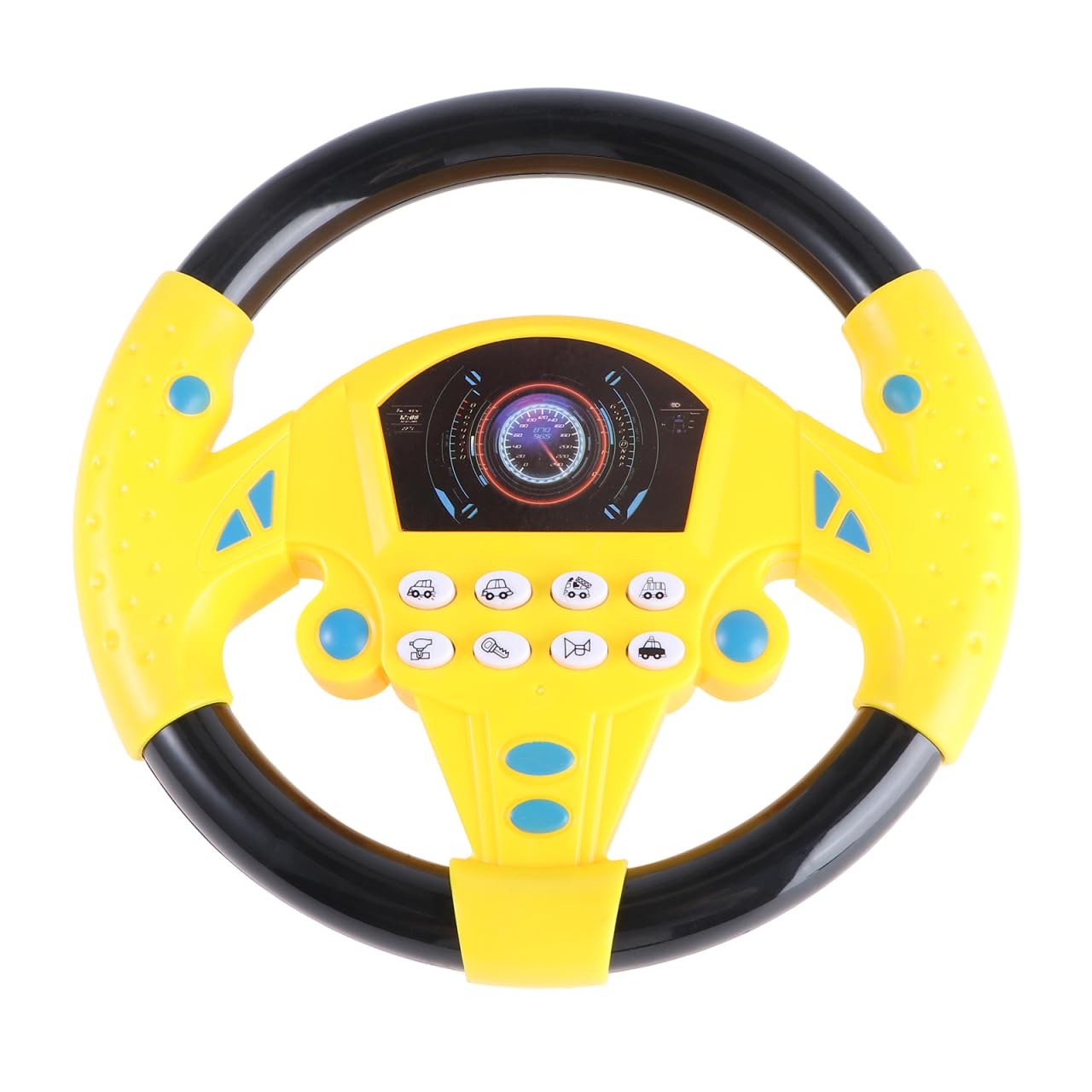 Toyvian Simulation Driving Steering Wheel Toy for Kids Boys Girls Suction Cup Design Safe Plastic Material Early Education Plaything No Battery Required