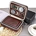 EleLight Watch Travel Case Portable Leather Zippered Watch Storage Box Display Organizer Case, Best Gift for Men, Women (4 Slot, Brown)