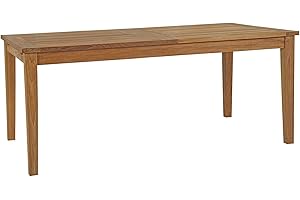 Modway EEI-2714-NAT Marina Premium Grade A Teak Wood Outdoor Patio Extendable, Dining Table, Natural