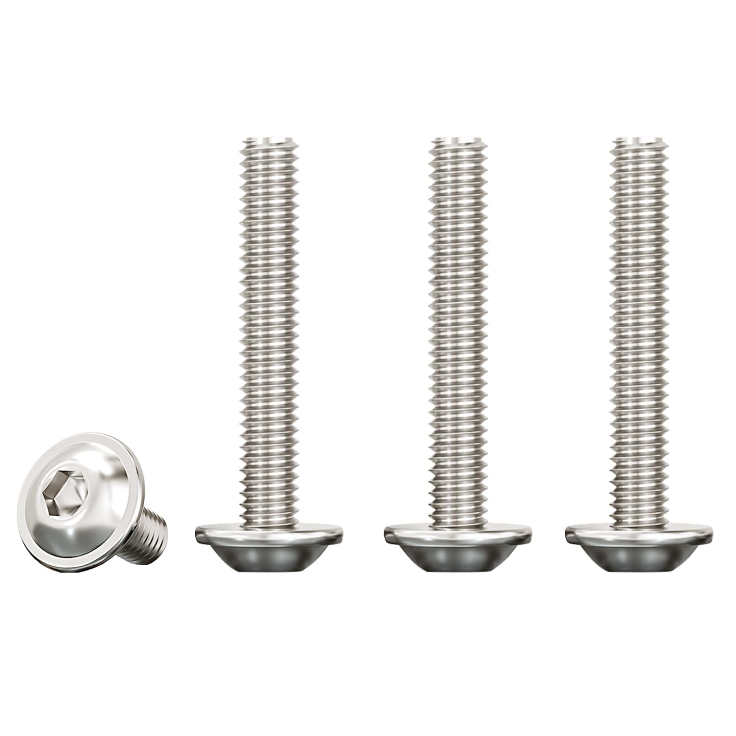 Drenky M5 Stainless Steel Screws - 20 Pack, Flanged & Pan Head, Rustproof, 35mm Long with Rounded Head & Hexagon Drive — image 1