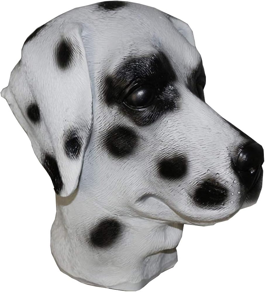 Latex Animal Dog Mask, Dalmatian Dog Mask Spotty Pet