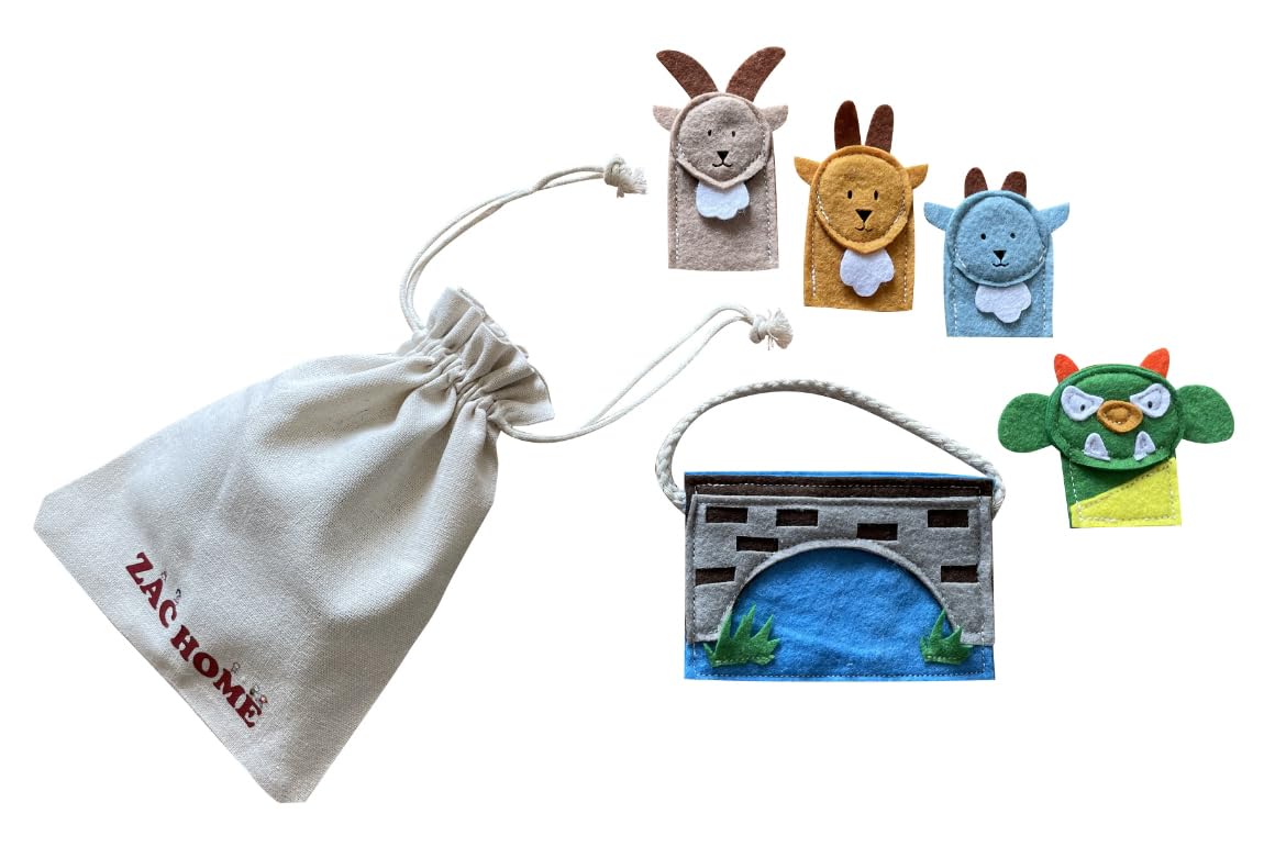 Children's Finger Puppets Set, Billy Goat Gruff Finger Puppets Set for Kids
