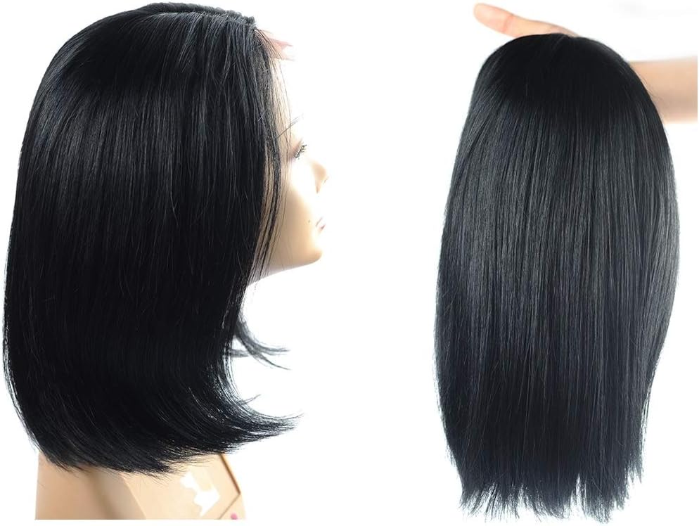 Human Hair Wigs, Shining Star 10A Pure Handmade Hair Wigs for Women 100% Unprocessed Straight Jet Black 14” Human Hair Wigs for Women