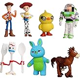 Action Figures Toys Set, 1.5-2.3 inches Tall Action Figures with Woody, Buzz and Jessie ,Toy Anime Figurines Characters (7 Pack)