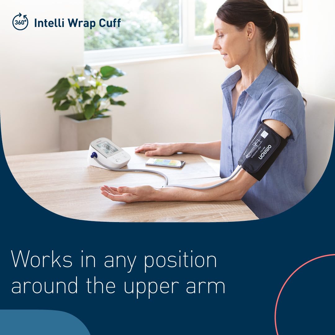 OMRON X4 Smart Automatic Upper Arm Blood Pressure Monitor - Clinically Validated BP Monitor for Use in Diabetics or During Pregnancy - BP Machine with Cuff 22-42 cm - Bluetooth and Free Smartphone App