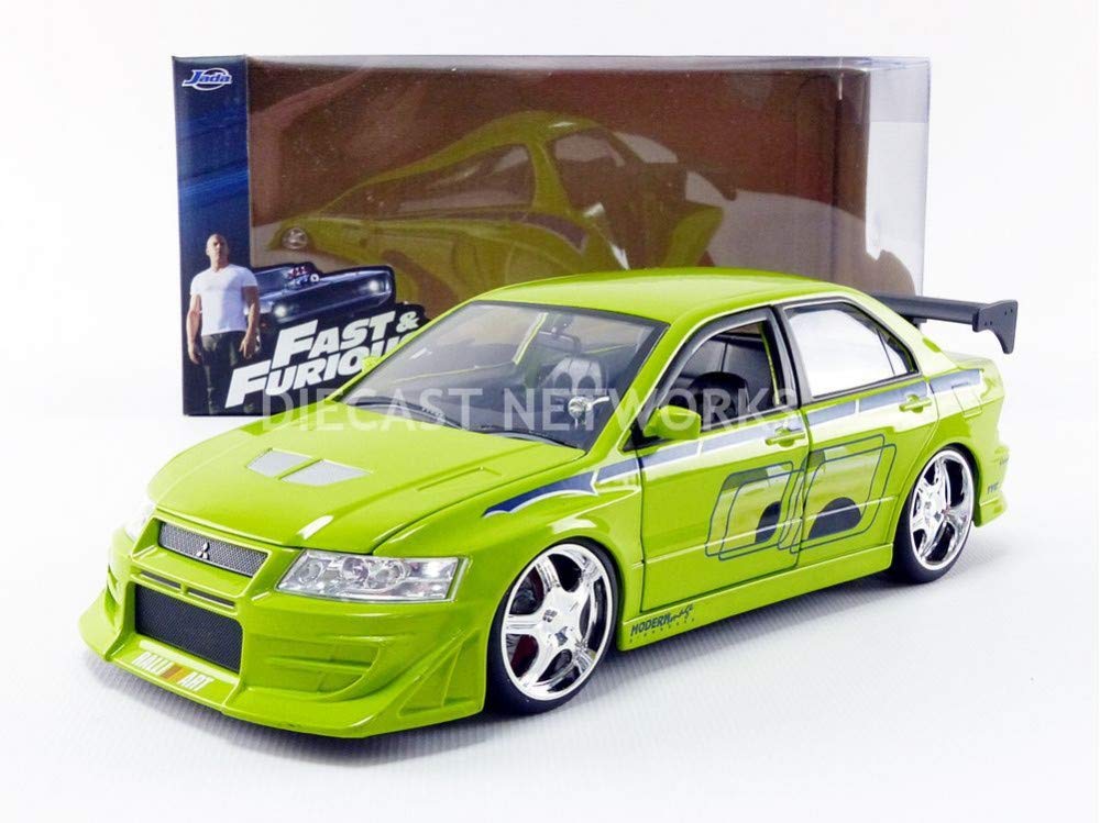 Jada Toys – Miniature Car Mitsubishi Lancer Evo Vii Brian Fast And Furious 1:24 Scale 99788GR, Green