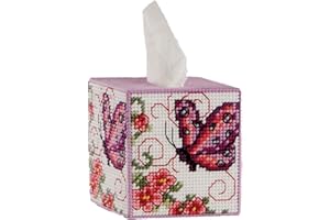 Herrschners Butterfly Flutter Tissue Box Plastic Canvas Kit