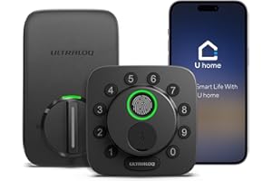 ULTRALOQ Bolt Smart Lock, Built-in Wi-Fi, Matter Over Thread, Works with Apple Home, Alexa, Google, 7-in-1 Keyless Entry Deadbolt with Fingerprint ID, App, Keypad, Remote Control, 18 Months Battery