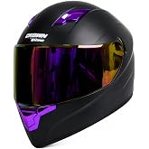 Crown Racing F-700 Full Face Motorcycle Helmet for Adults, DOT FMVSS 218 | DOT FMVSS 218 full face helmet with dual visor, ABS shell, EPS liner, ventilation, quick-release buckle and washable liner