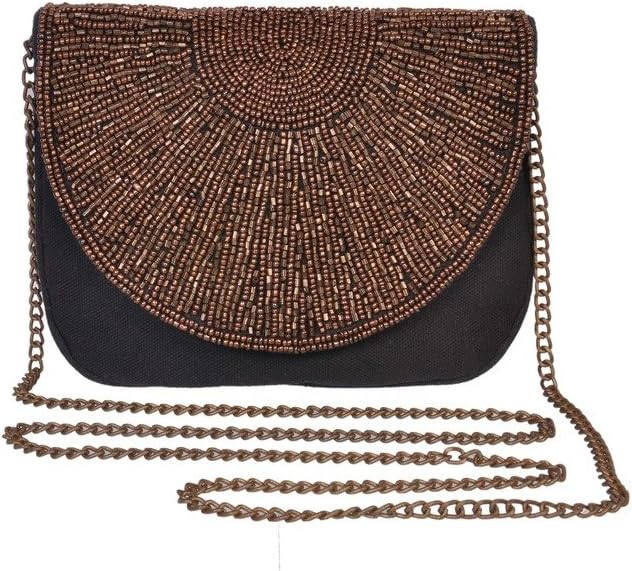 Diwaah!! Black Embellished Envelop Clutch