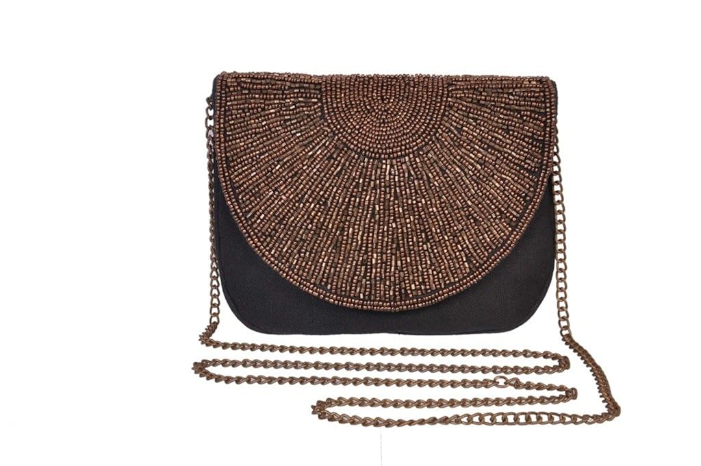 diwaah!! black embellished envelop clutch