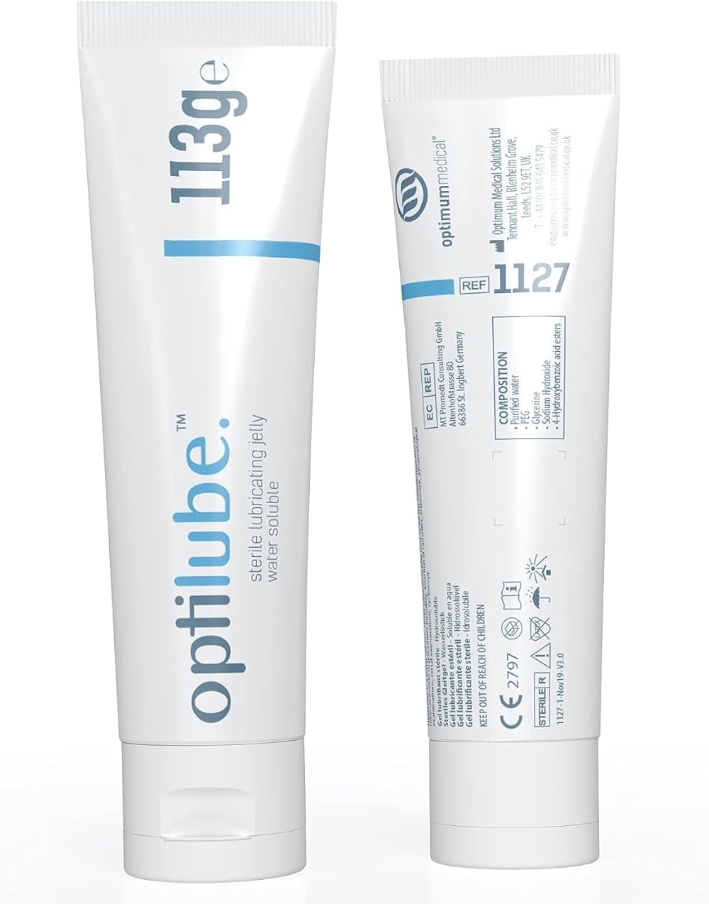 OptiLube Sterile Lubricating Jelly 113g Tube Water Soluble Flip Cap