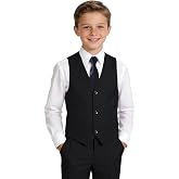 Laimi Duo Boys Suits Kids Dress Vest Pants Set Ring Bearer Outfit 5-16Y | 5 Pieces Formal Suit , Slim Fit, Fully Lined, Adjustable Waist, Wedding Guest Dress Clothes, Graduation, Homecoming Suits