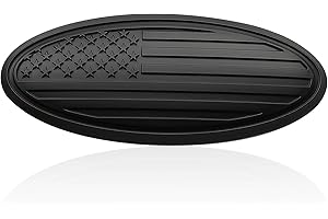 Yukauto Rear Tailgate Flag Overlay Emblem, 5 Inch American Flag Badge Fits for Ford Bronco Sport 2020 2021 2022 2023 (Matte Black)