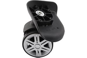 A65 Luggage Wheel Replacement Set – 2-Piece Quiet, Smooth-Rolling Swivel Caster Wheels with 11 Mounting Screws for Suitcase &