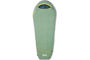 Coleman Big Bay Mummy Sleeping Bag, Cool-Weather -17°C/-6°C Camping Sleeping Bag for Adults with Foot Ventilation and Compres