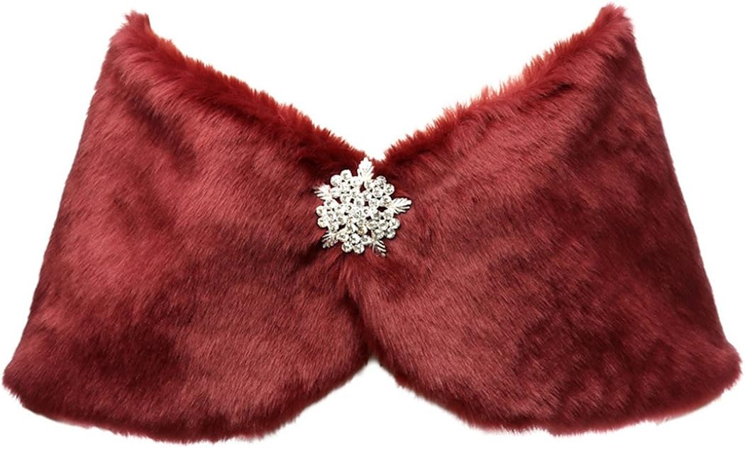 Sarahbridal Damen Kunstpelz Wrap Cape Hochzeit Stola-Schal Bolero f/&uuml;r Brautkleid Warm Winter Umhang S17012